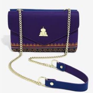 Loungefly X Disney Aladdin Purple/Blue/Gold Double Sided Crossbody Women’s Bag